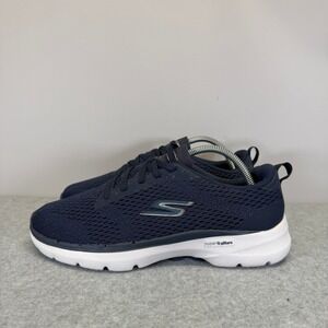 Skechers GoWalk 6 Womens Shoes Size 7.5 Navy Blue Mesh Walking Sneakers 124512